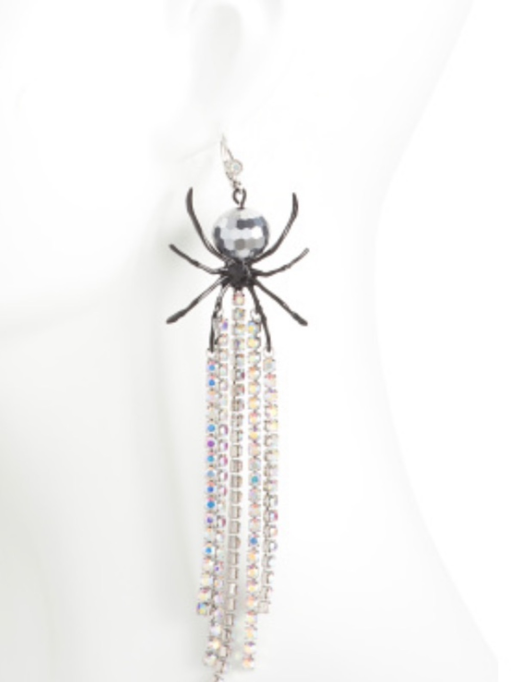 Betsey Johnson NWT Crystal Disco Spider Drop Earrings - Picture 2 of 3